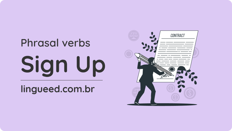imagem contendo "sign up" indicando conteúdo de aprendizado de inglês